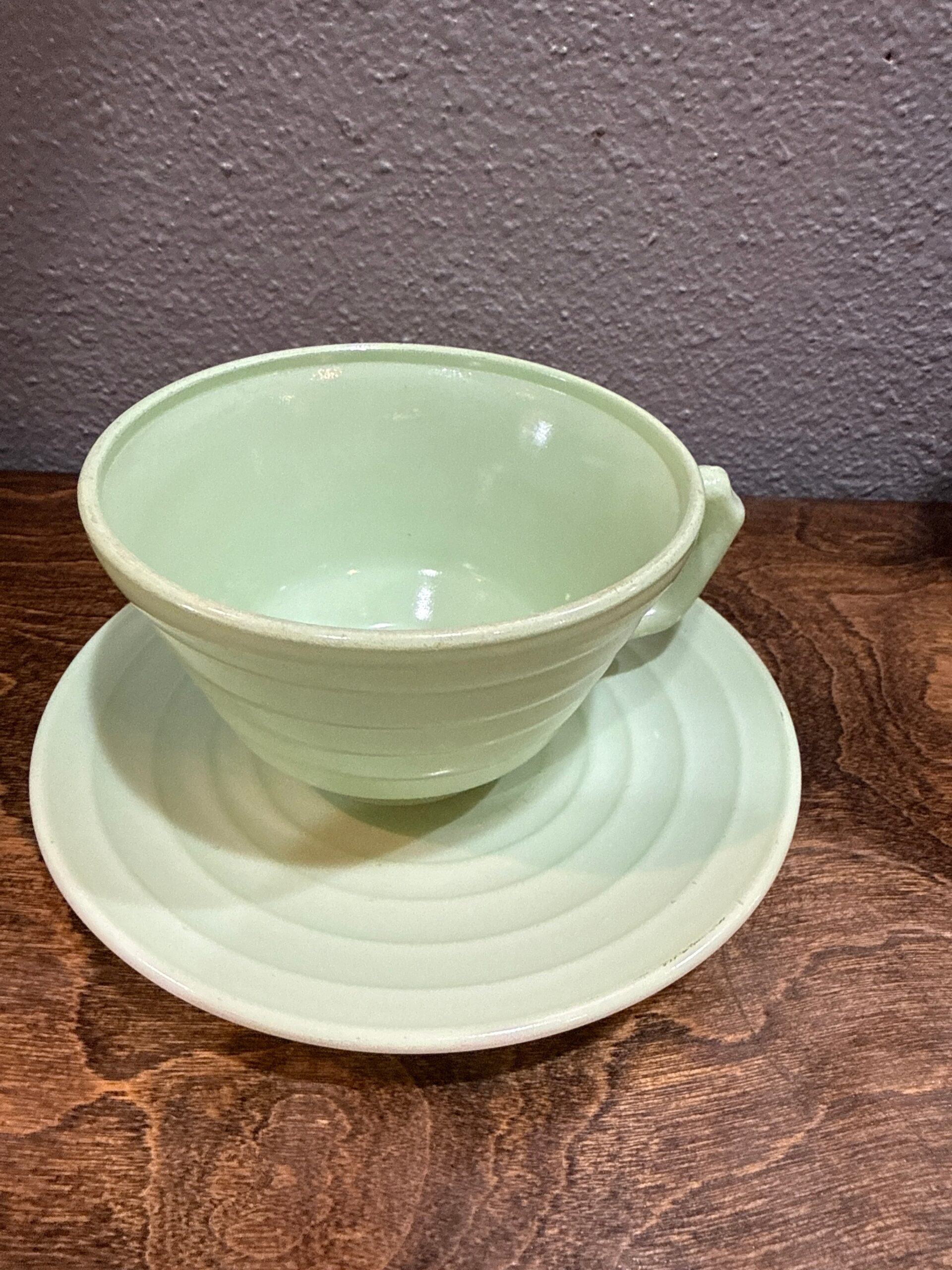 Teacup & Saucer | Vintage 1930s - 1940s Hazel-Atlas Platonite Glass - Image 5