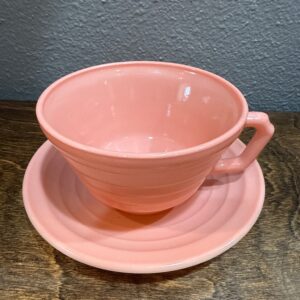 Teacup & Saucer | Vintage 1930s - 1940s Hazel-Atlas Platonite Glass