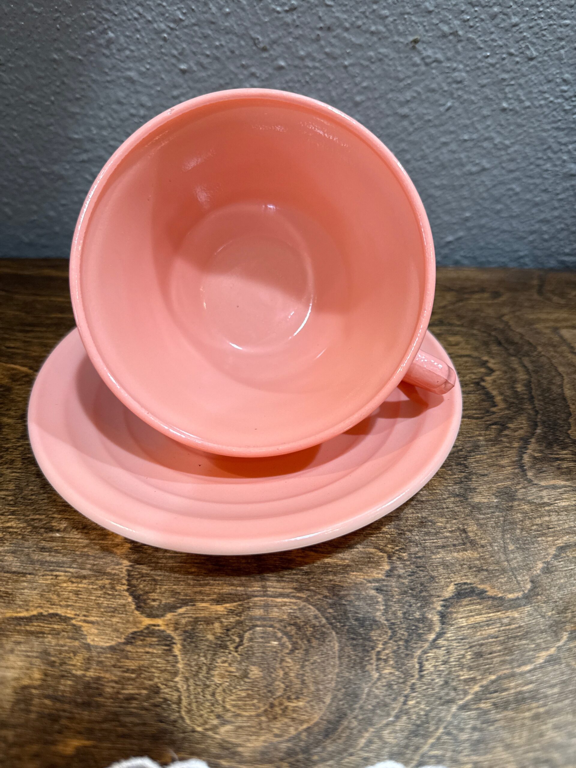 Teacup & Saucer | Vintage 1930s - 1940s Hazel-Atlas Platonite Glass - Image 3