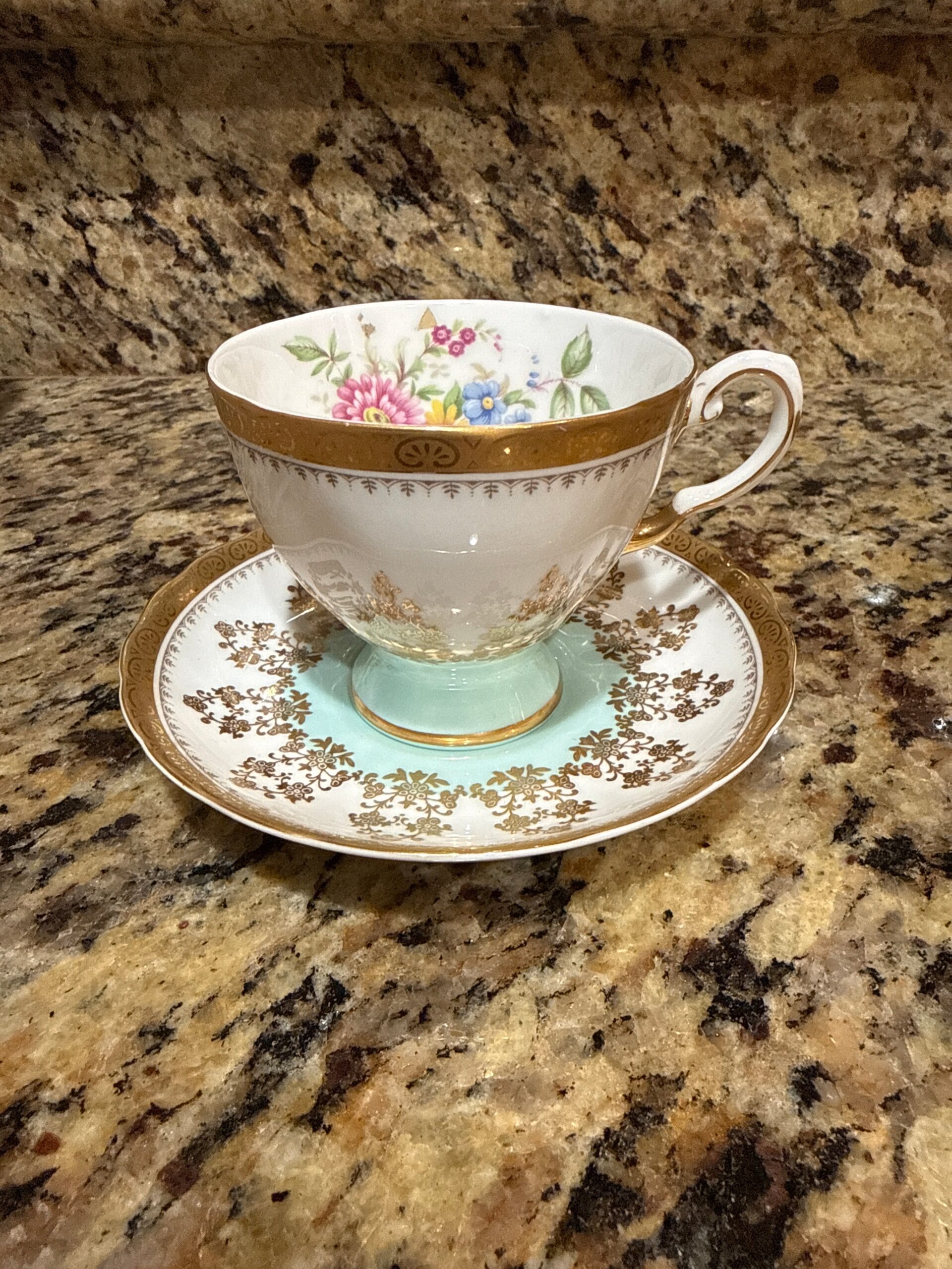 Teacup & Saucer Set | Vintage Royal Tuscan Fine English Bone China